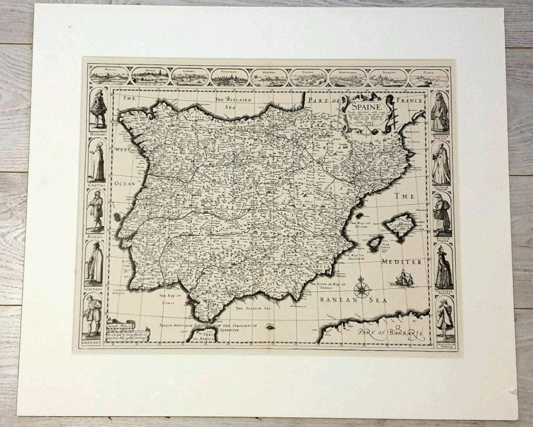 Landkaart Spanje 1626, Ophalen of Verzenden
