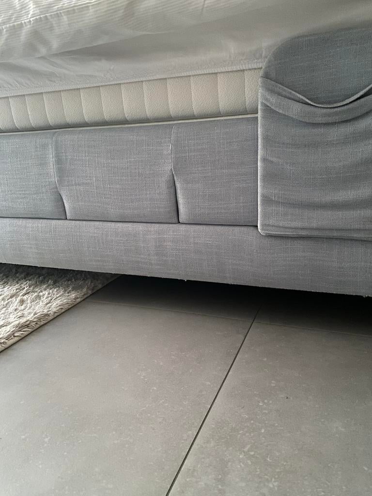 Boxspring  210x90. 2stuks, Ophalen, Gebruikt, 90 cm, Blauw