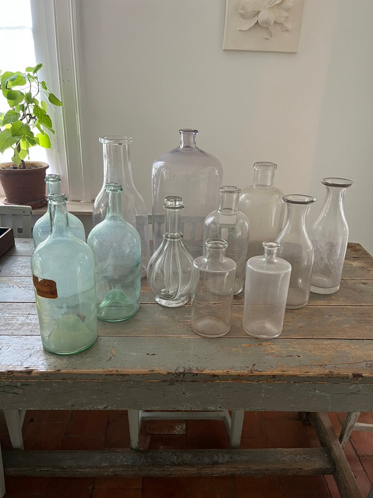 ANTIEK GLAS GLASWERK FLESSEN FRANKRIJK, Ophalen of Verzenden
