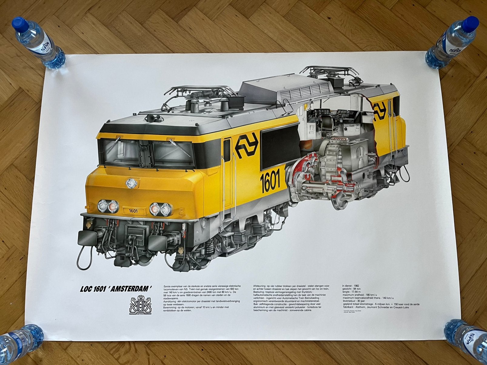 6x spoorweg posters, Ophalen of Verzenden, Zo goed als nieuw, Trein, Kaart of Prent