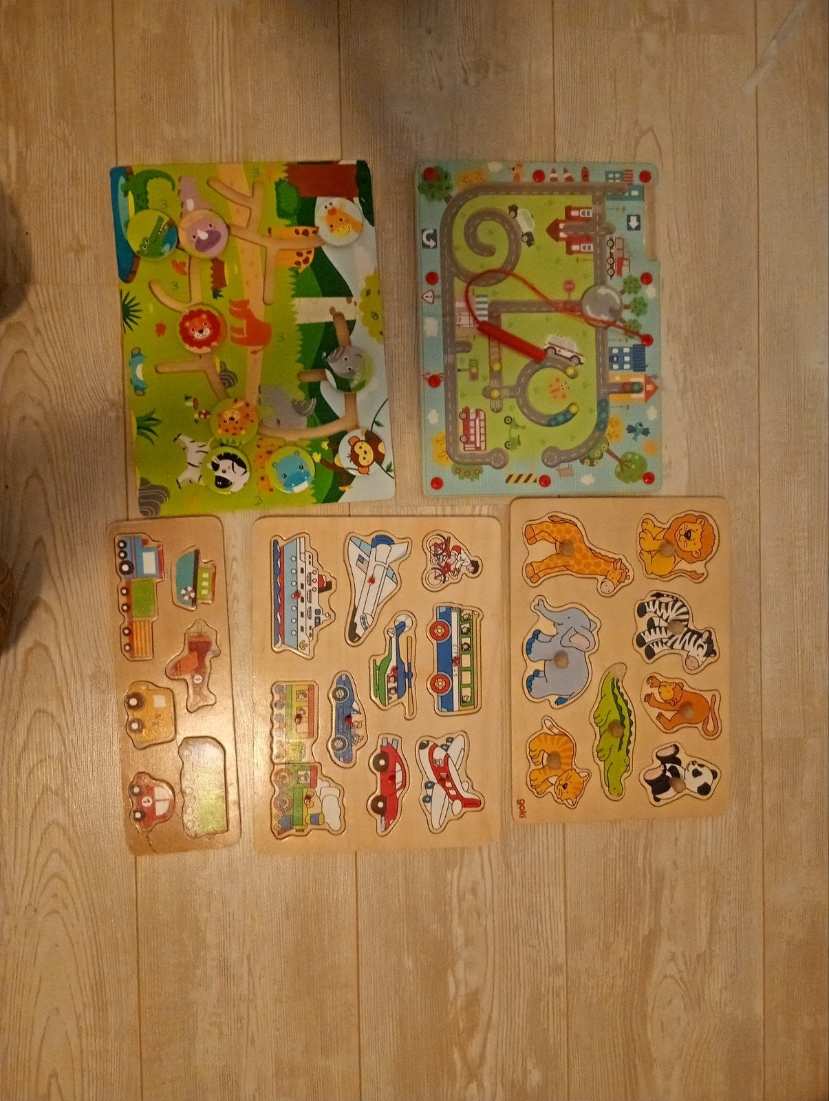 Houten Puzzels - Dieren, Voertuigen & Labyrint, Ophalen of Verzenden