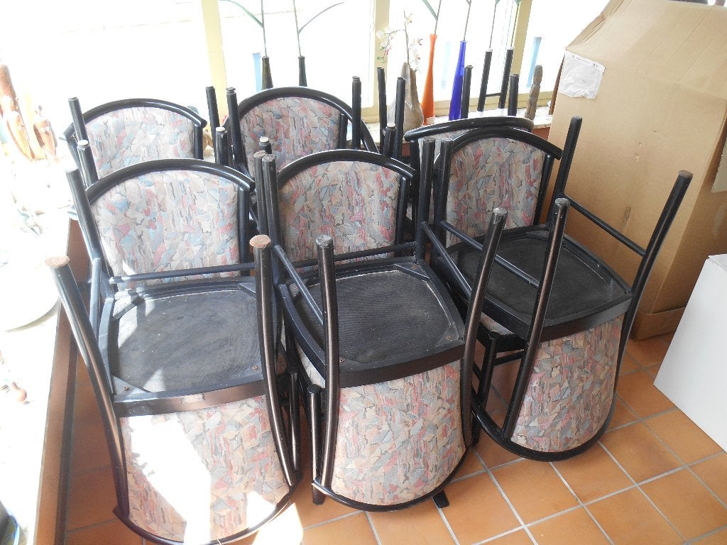 12 horecastoelen vintage, Ophalen, Gebruikt, Zwart, Stof