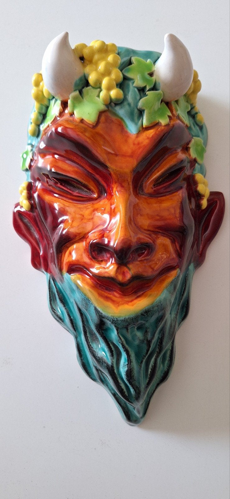 Vintage Faun masker keramiek, Antiek en Kunst, Ophalen of Verzenden