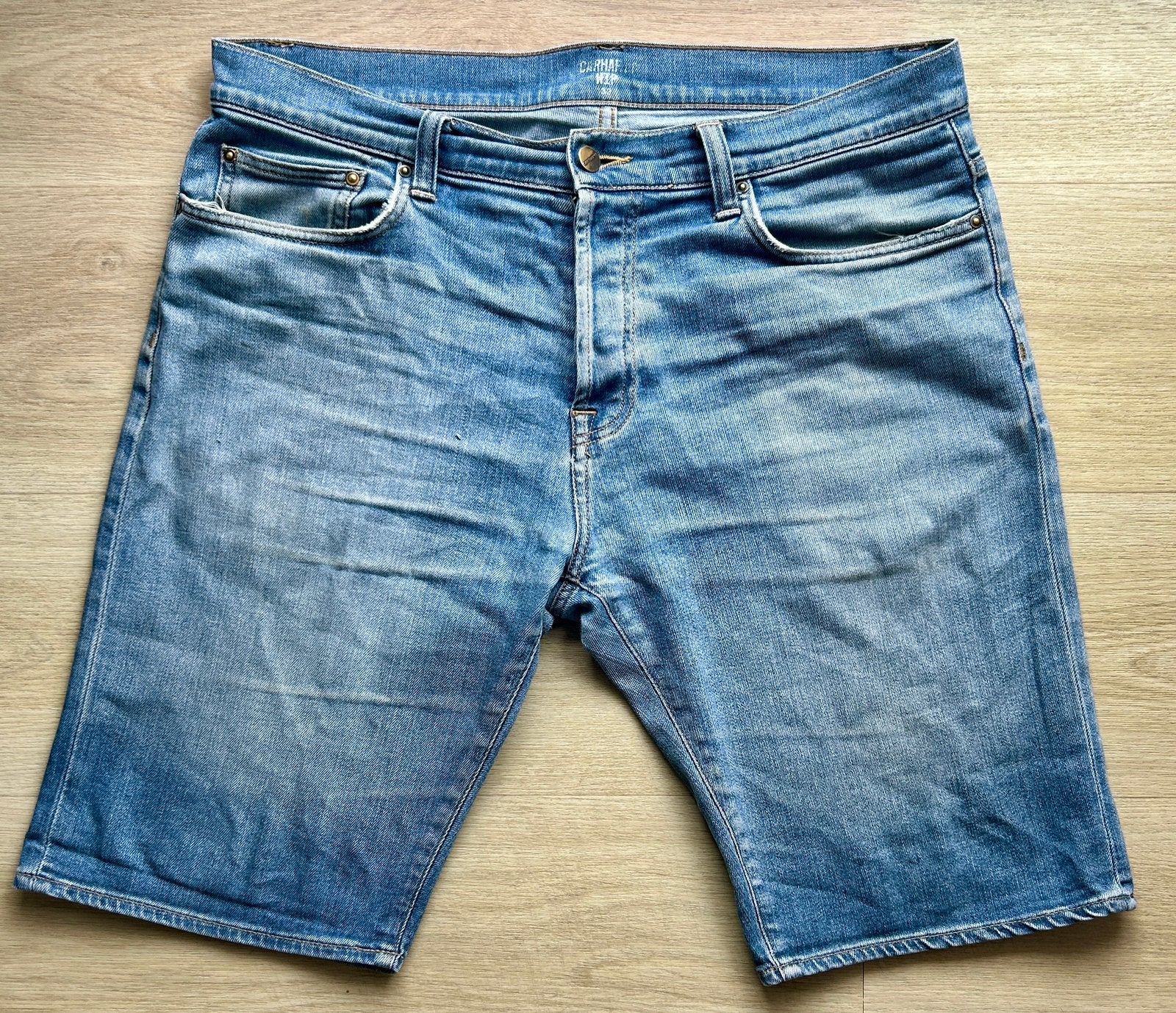 Carhartt Shorts 33 Kinney Short, Ophalen of Verzenden, Gedragen, Blauw, W33 - W34 (confectie 48/50)