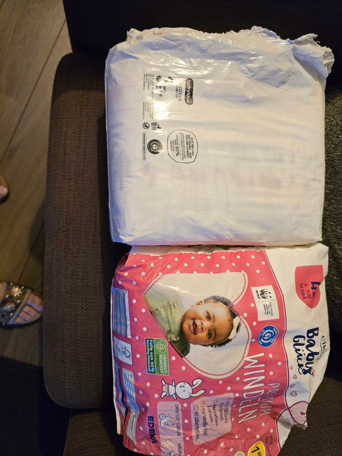 Bijna volle pakken Elkos en Babylove luiers. €3,- alles!, Ophalen, Zo goed als nieuw