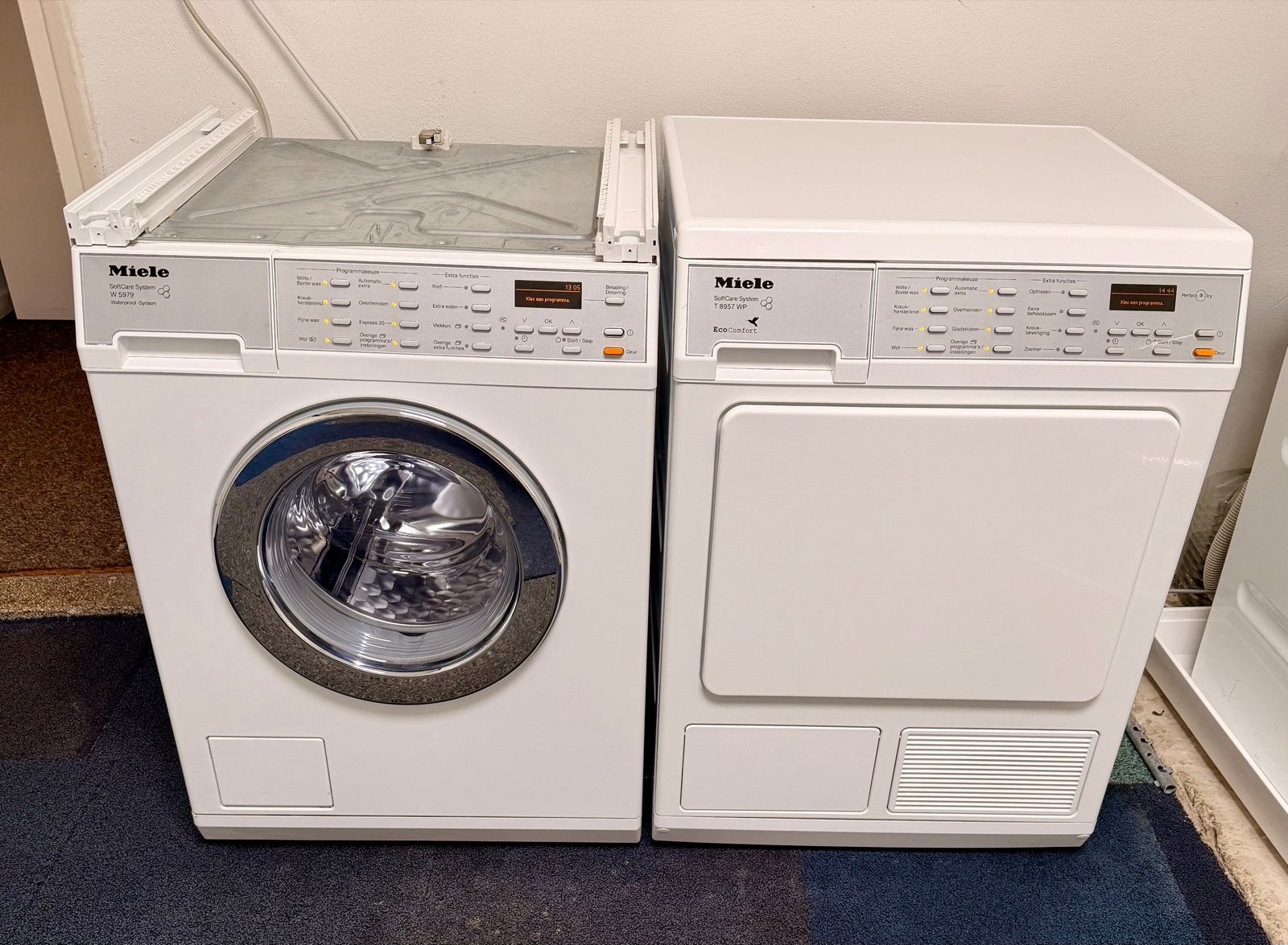 Miele W 5979 WPS Wasmachine & T 8957 WP EcoC Droger Set, 8 tot 10 kg, Germany, Www.miele.com, Ophalen of Verzenden