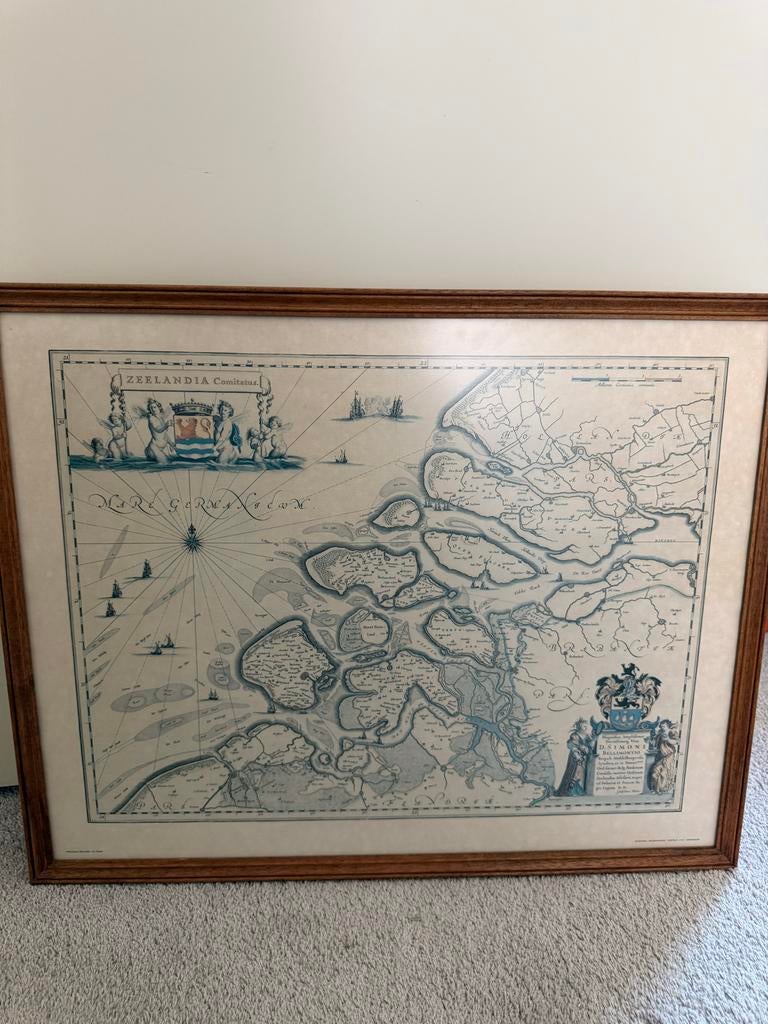 Antieke kaart Zeelandia Comitatus - Ingelijst, Ophalen