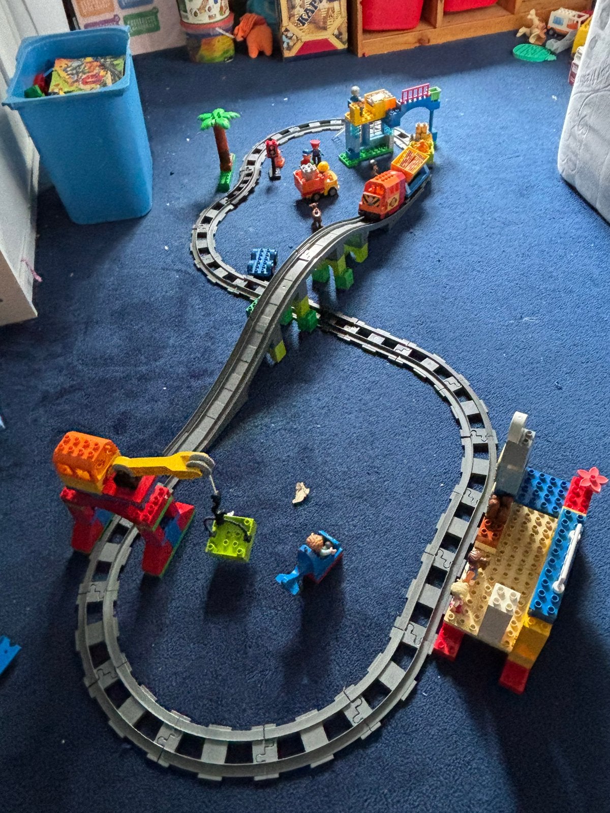 Grote Duplo Treinset met Kraan, Station Figuren en extra Dup, Ophalen, Gebruikt, Overige merken