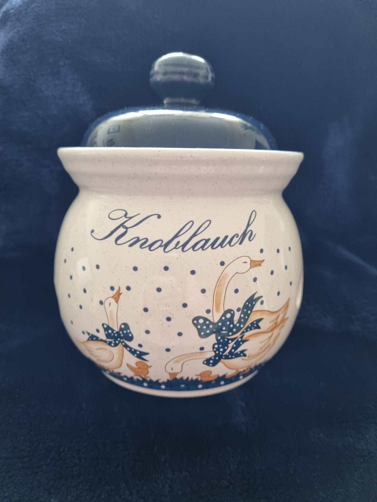 Knoflookpot met Ganzenmotief - Keramiek, Ophalen of Verzenden