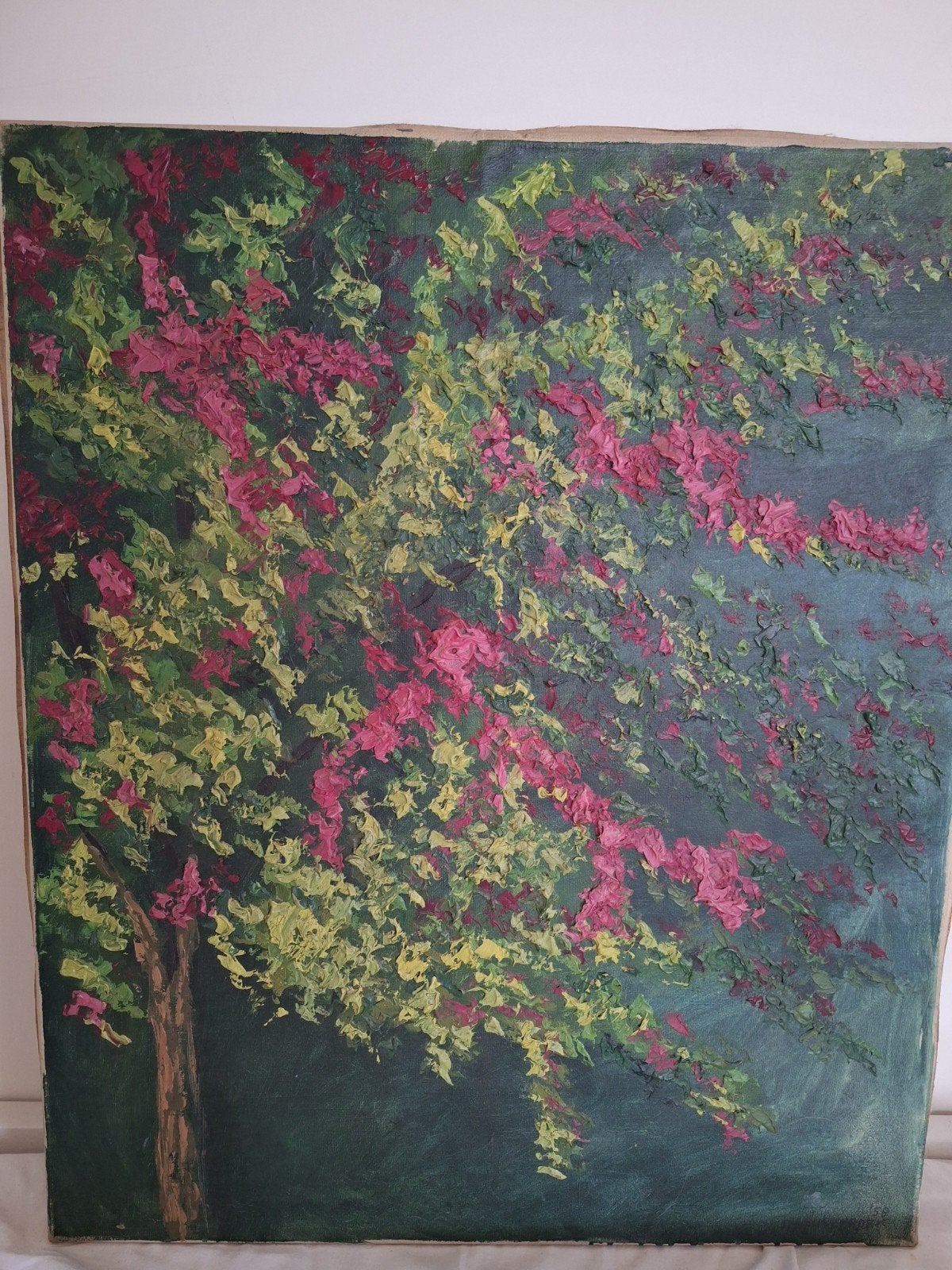 Olieverf schilderij bloesem van Jan Geusebroek (1958), Ophalen