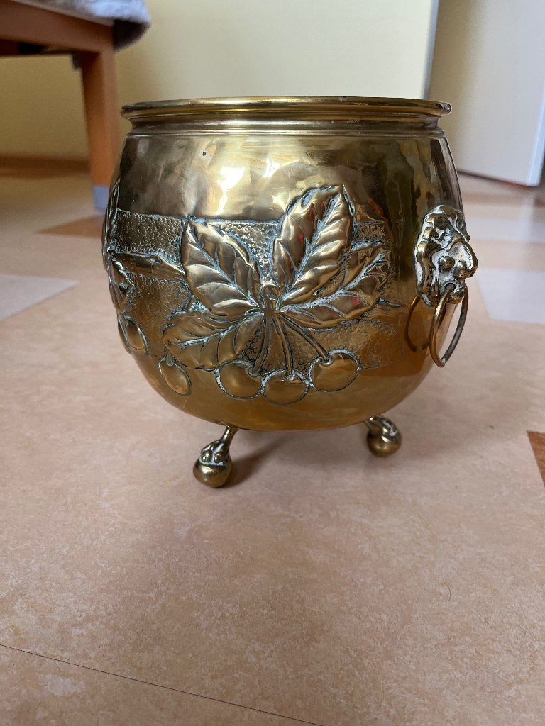 Antieke koperen bloempot, Antiek en Kunst, Antiek | Koper en Brons, Ophalen, Koper