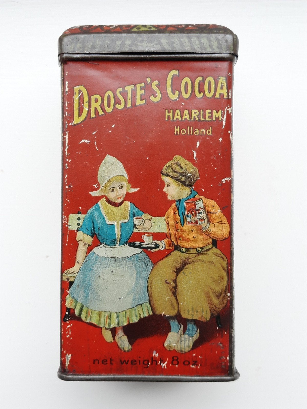 Droste 8oz Boer en Boerinetje Amerikaanse markt Cocoa blik, Ophalen of Verzenden, Overige, Droste