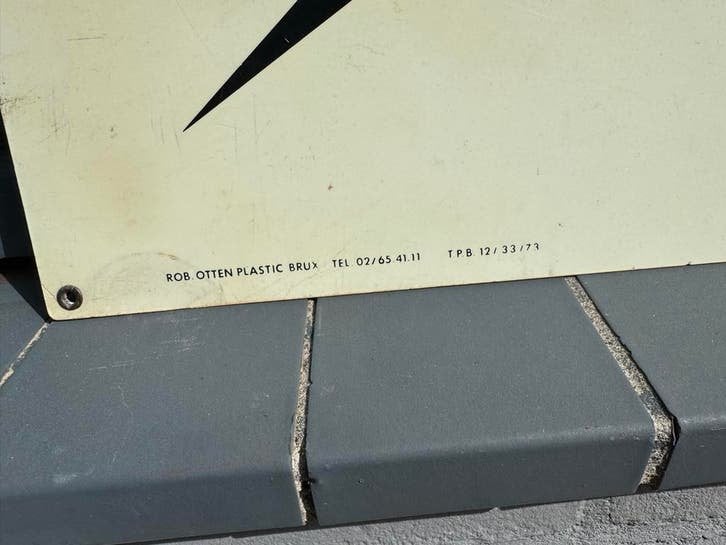 Vintage Dunlop Reclamebord - Rob Otten Plastic Brux, Ophalen, Reclamebord, Gebruikt, .