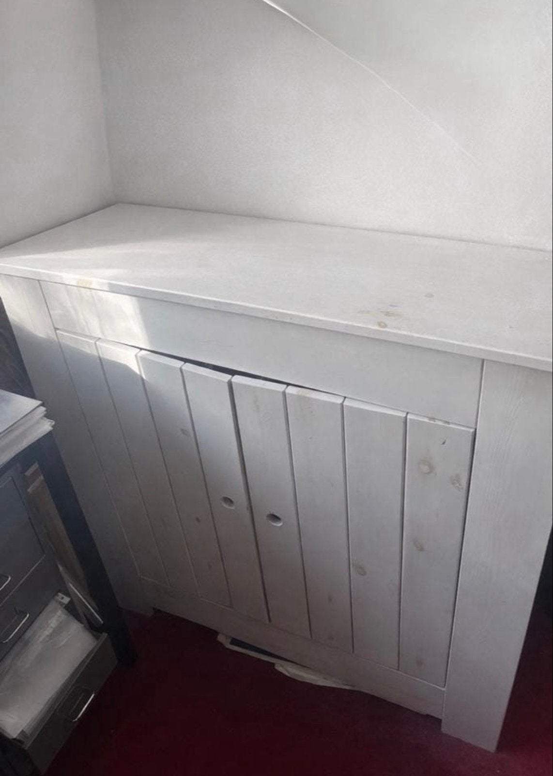 Commode strandstijl wit met lichte knoest, Huis en Inrichting, Met plank(en), Gebruikt, Overige houtsoorten, 50 tot 75 cm