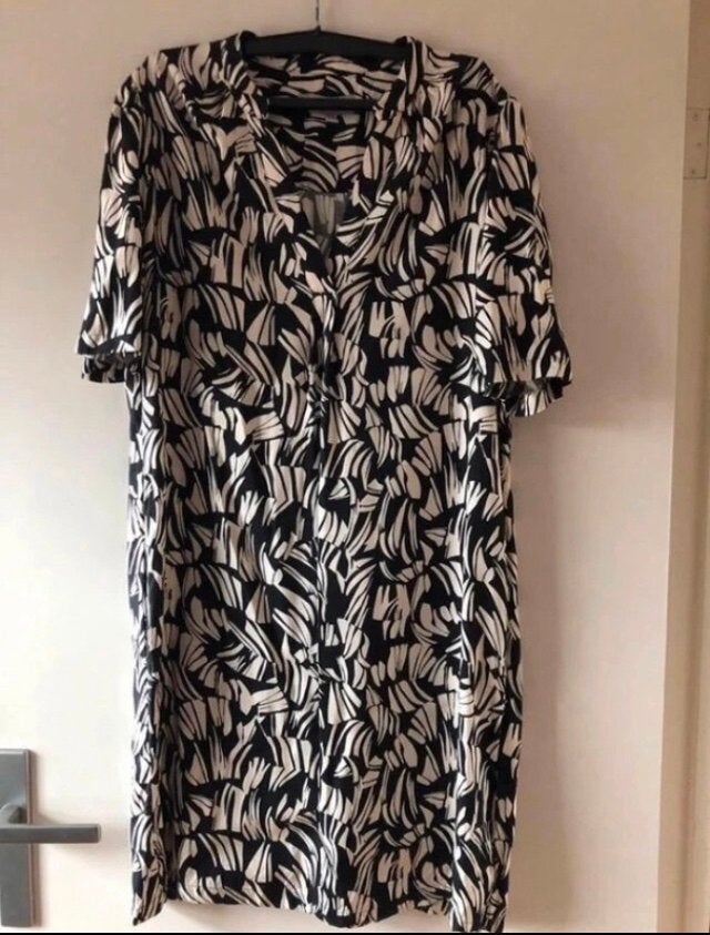 Hobbs nieuwe zwart-witte jurk met print, Kleding | Dames, Zwart, Maat 42/44 (L), Nieuw, Ophalen of Verzenden