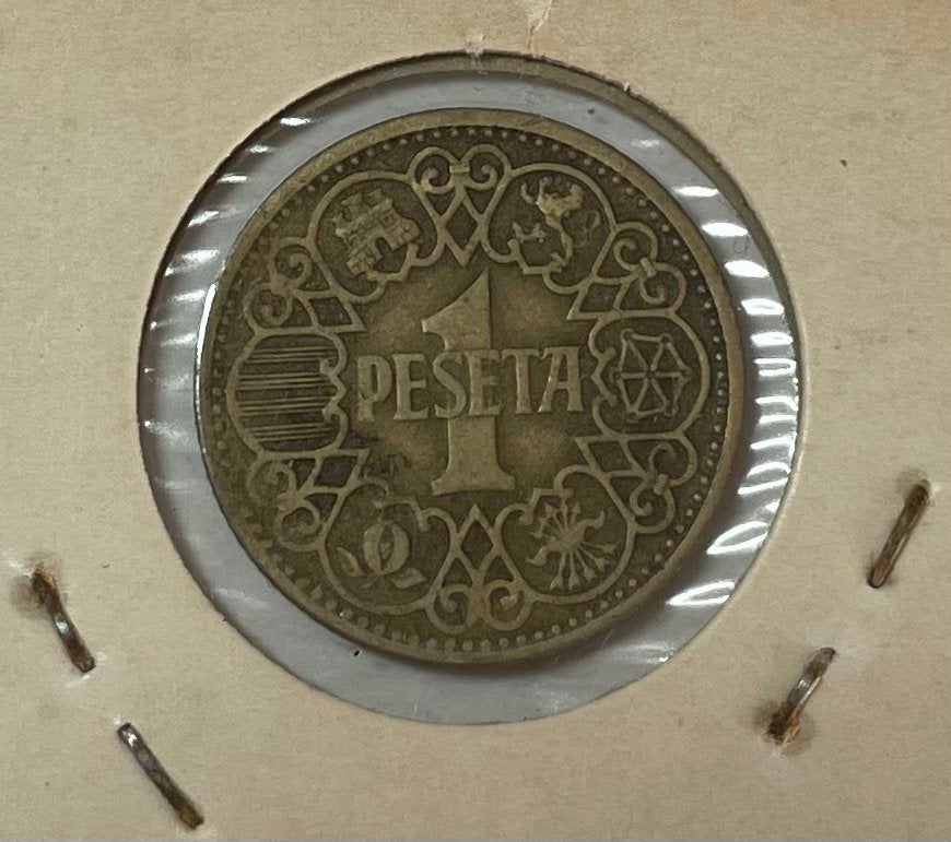 1 peseta Spanje 1944, Ophalen of Verzenden, Overige landen