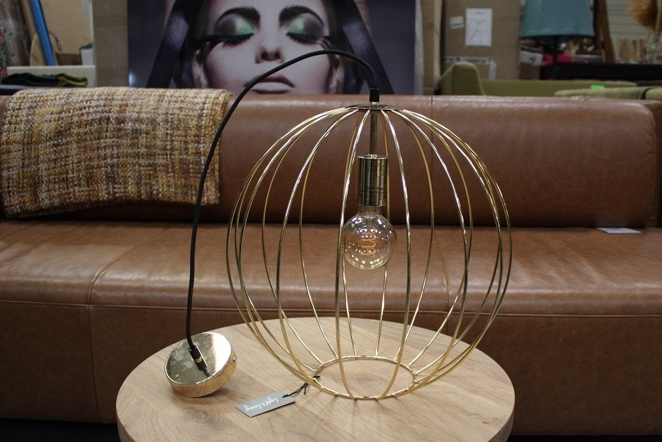 6 x hippe ronde hanglamp SUDEN goud gold Light & Living, Ophalen of Verzenden, Zo goed als nieuw, Metaal