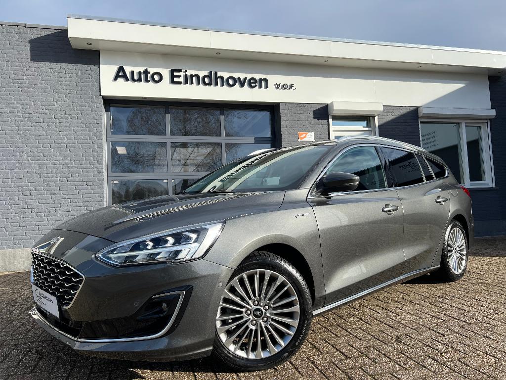 Ford Focus 1.0 Turbo,Vignale,Station,Led,Hud,Luxe €15995,-, Auto's, Ford, 125 pk, Zwart, 1283 kg, Zilver of Grijs