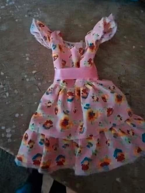 Vintage Barbie Jurkje Jaren '70 - Roze Bloemenprint, Ophalen of Verzenden, Gebruikt, Barbie