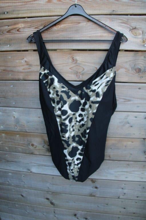 Badpak zwart/ bruin/ beige Naturana mt 50 C Cup Vaste prijs, Zwart, Badpak, Ophalen of Verzenden, Zo goed als nieuw