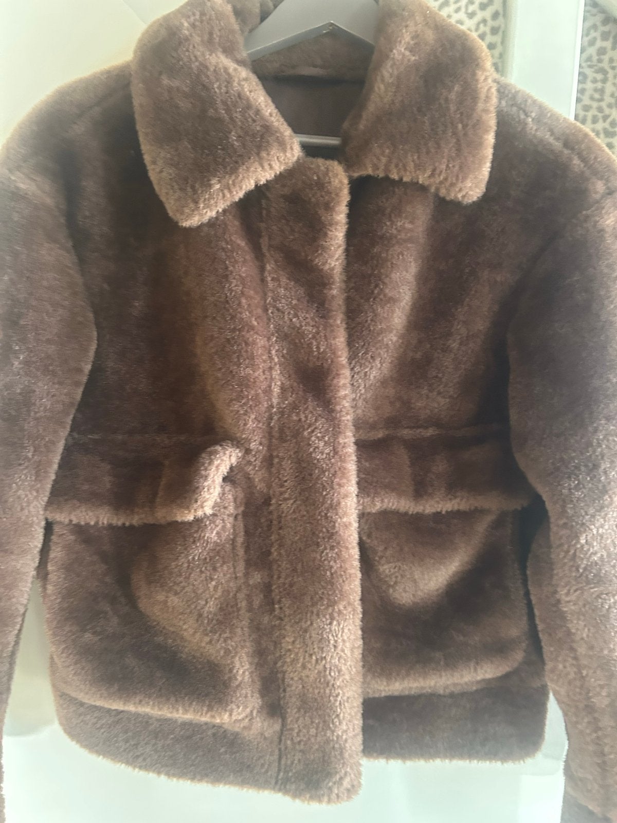 Bruine teddy jas C&A - Maat M, Ophalen of Verzenden, Zo goed als nieuw, Maat 38/40 (M), Bruin