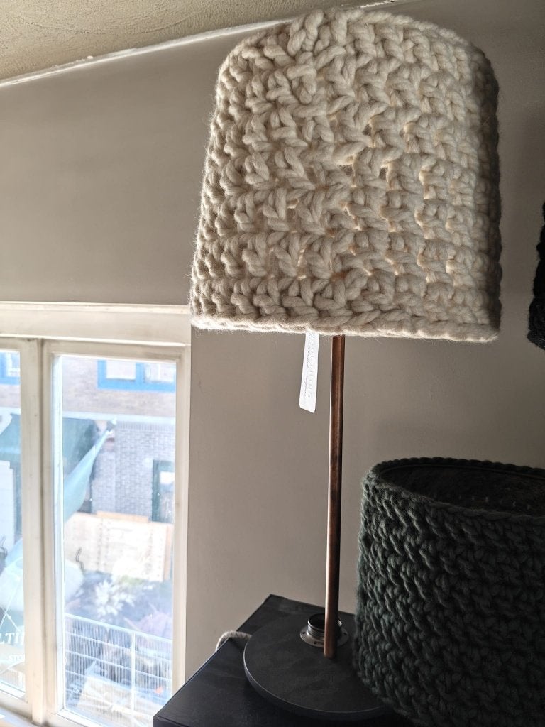 unieke jhandmade lampen met organza kap met wol bekleed SALE, Overige typen, Overige merken, Nieuw, Met schakelaar