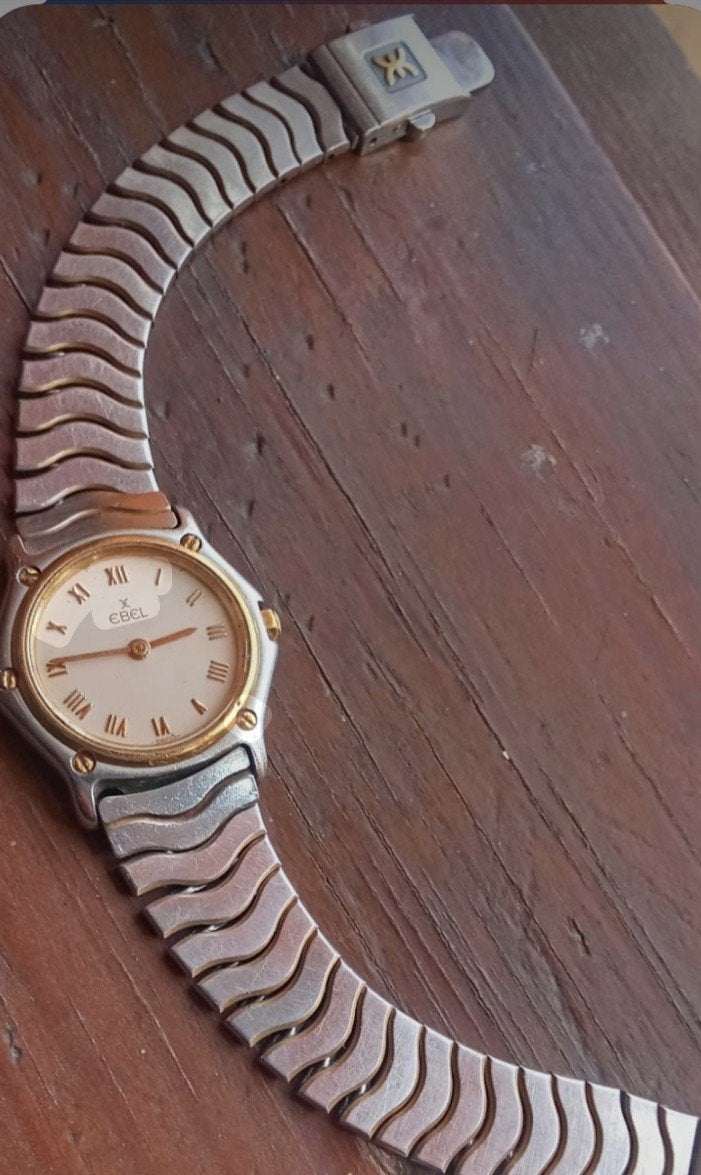Ebel dameshorloge, staal met gouden accenten, Ophalen of Verzenden