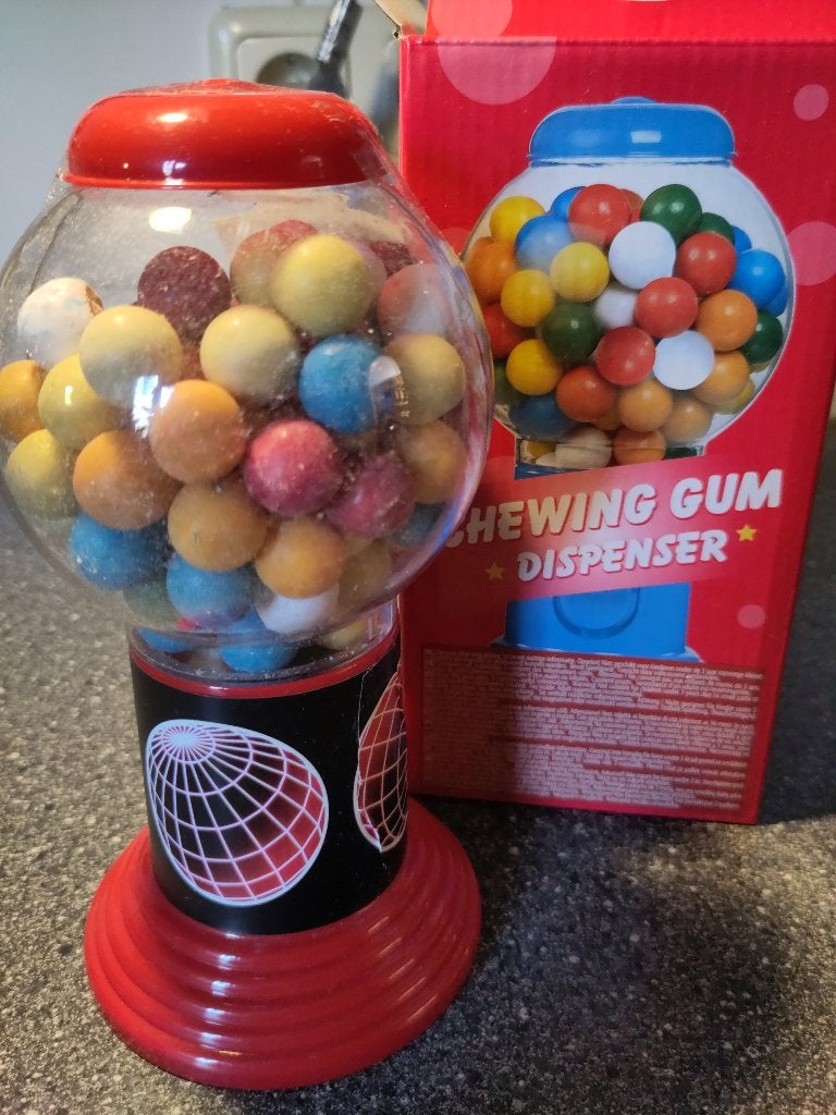 DE STAAT BUBBLEGUM - PROMOTIONELE CHEWING GUM DISPENSER, Ophalen of Verzenden, Gebruikt, Gebruiksvoorwerp