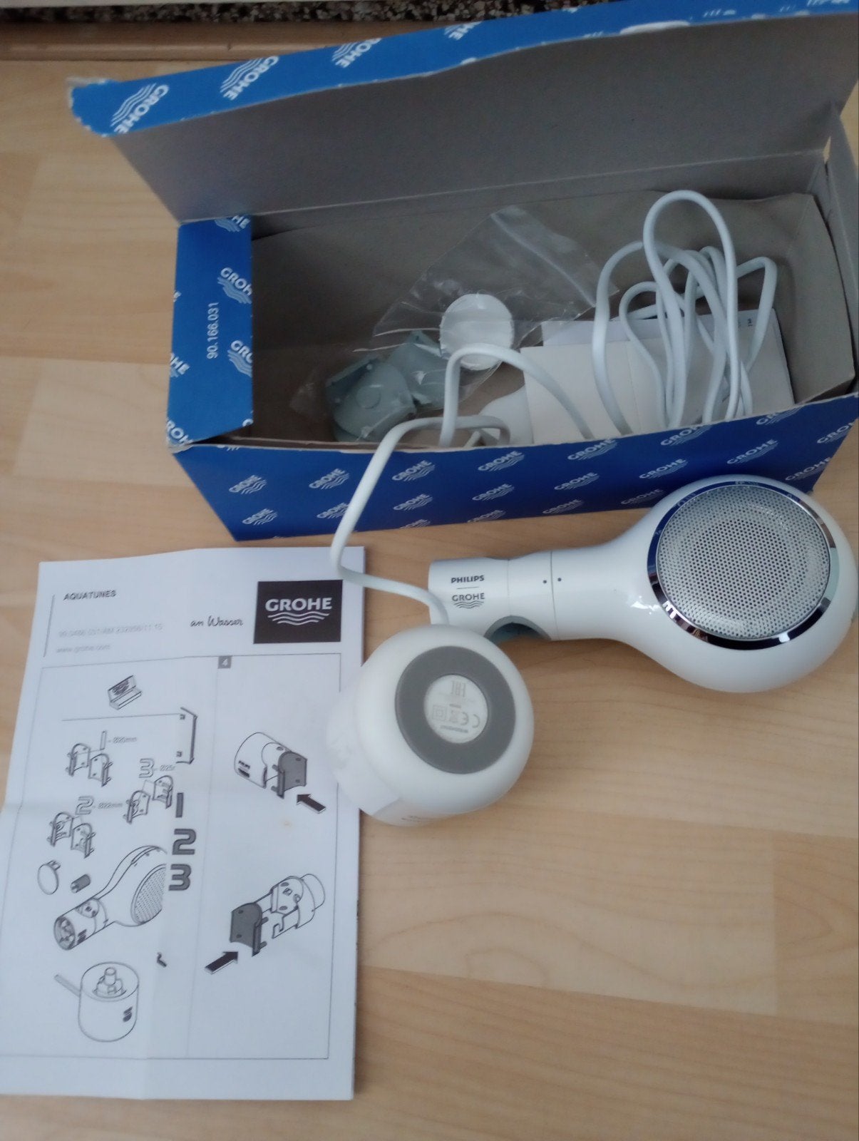 Grohe Aquatunes waterdichte Bluetooth speaker voor douche, Ophalen of Verzenden, Zo goed als nieuw, Wit, Overige typen