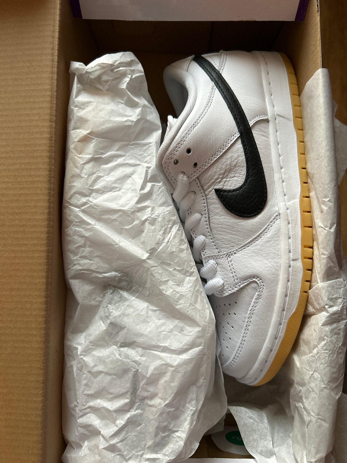 Nike Dunk Low Pro SB White Gum - Maat 40,5, Ophalen of Verzenden, Nieuw, Wit, Sneakers of Gympen