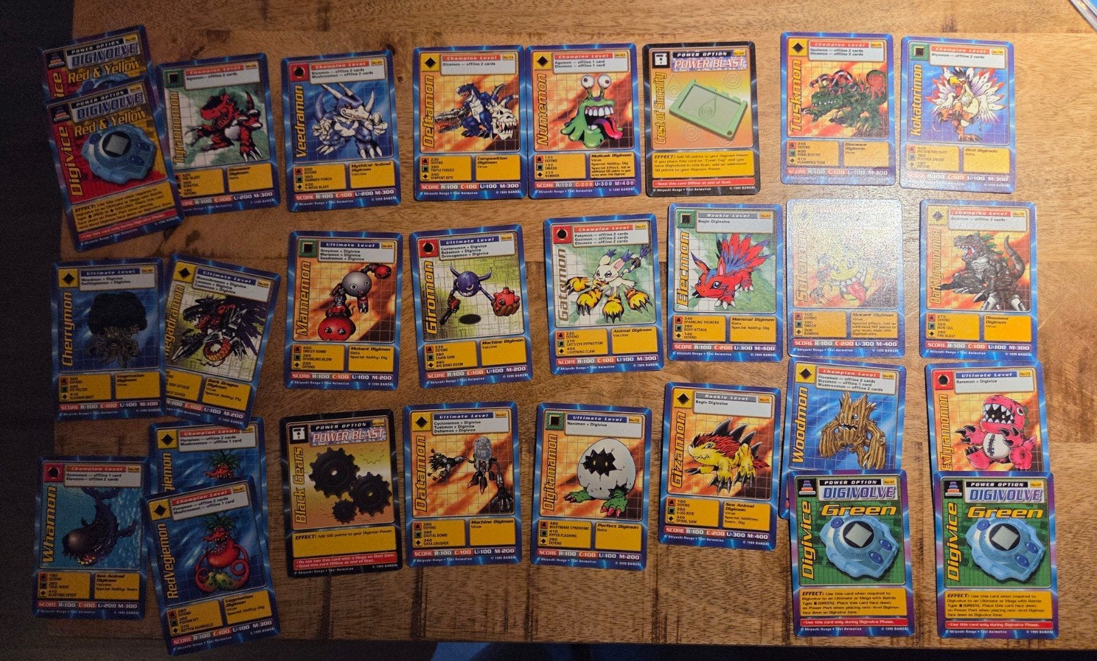 Zeldzame Digimon Kaarten uit 1999 - Vintage Collectie, Ophalen of Verzenden, Gebruikt, Meerdere kaarten