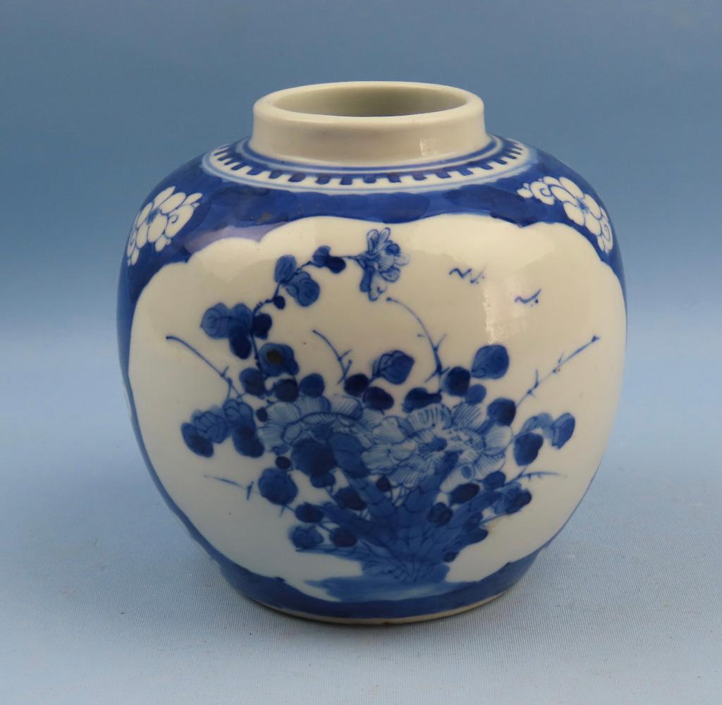Antiek Chinees porselein -19e eeuw-handbeschilderd-gemberpot, Ophalen of Verzenden