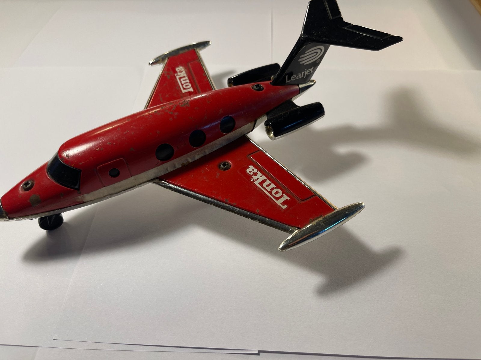 Vintage Tonka Learjet Speelgoedvliegtuig 1978 Rood, Verzenden, Gebruikt