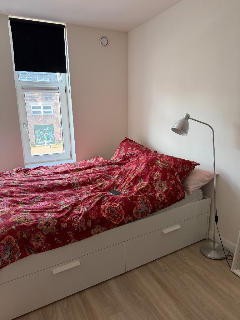 Bed met matras (160), Ophalen, Wit, Steigerhout, Tweepersoons