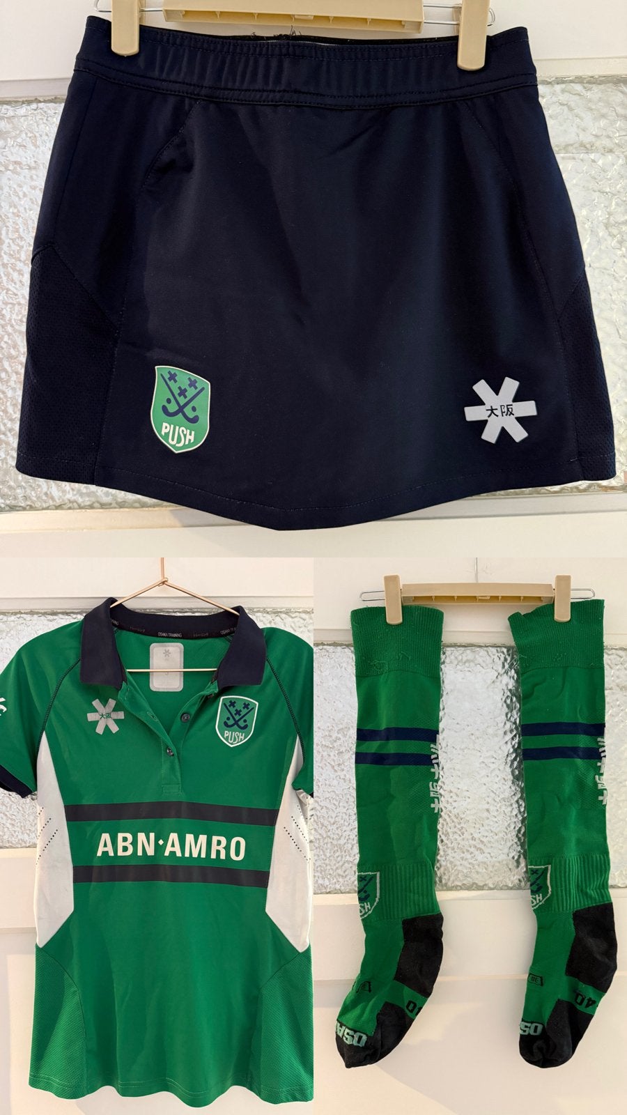 Push hockeytenue dames: polo, rokje, sokken (maat S/XXS), Overige typen, Ophalen of Verzenden, Zo goed als nieuw, Maat 36 (S)