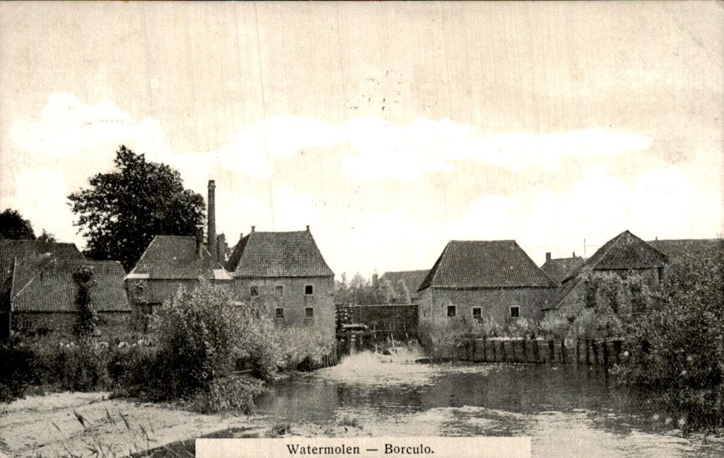 Borculo - Watermolen - Gezicht, Verzamelen, Ansichtkaarten | Nederland, Gelopen, Gelderland, Voor 1920, Ophalen of Verzenden