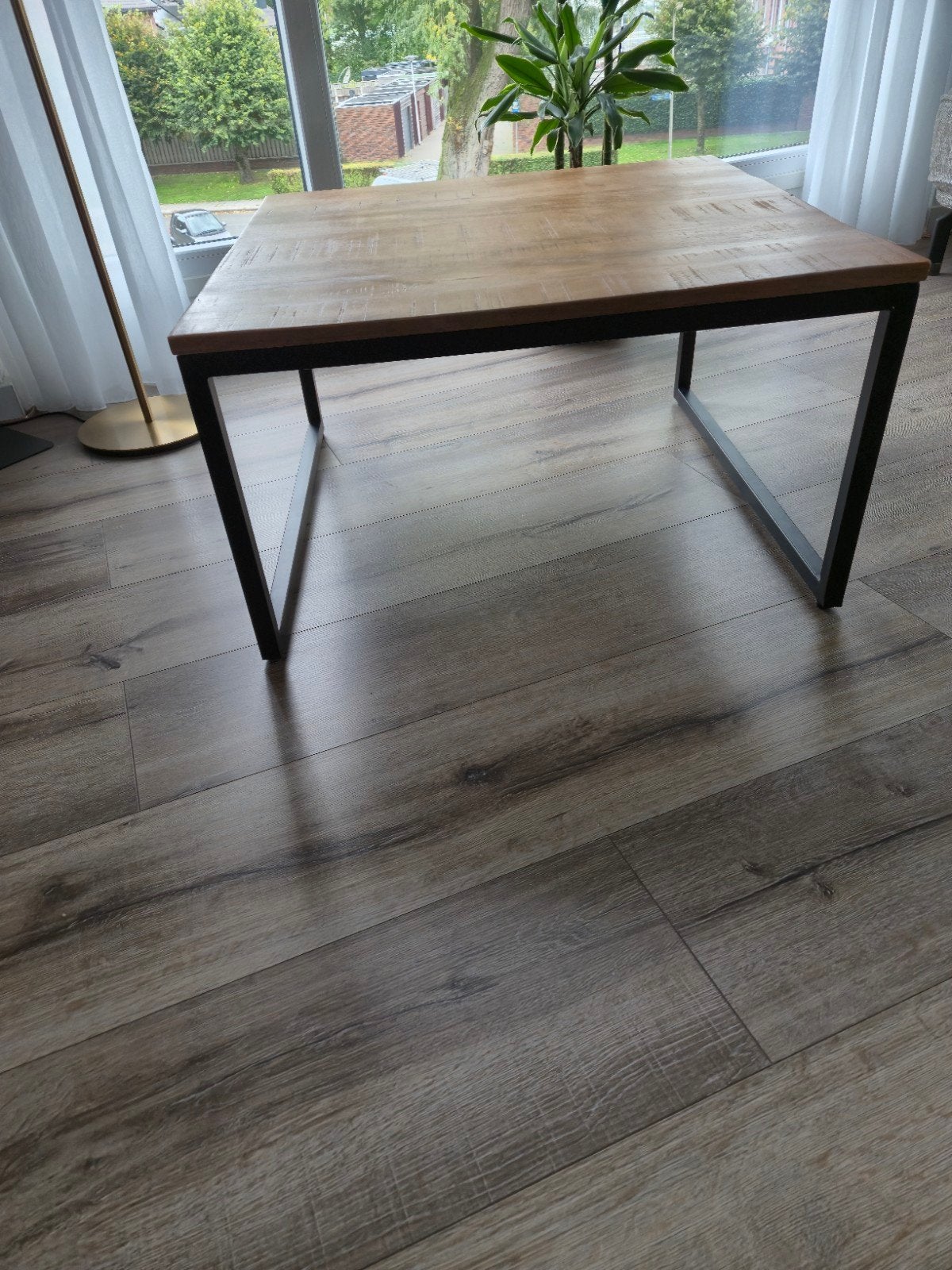 Mooie nieuwe Mangohouten salontafel (Industrieele stijl, Ophalen, 50 tot 100 cm, Nieuw, 50 tot 100 cm