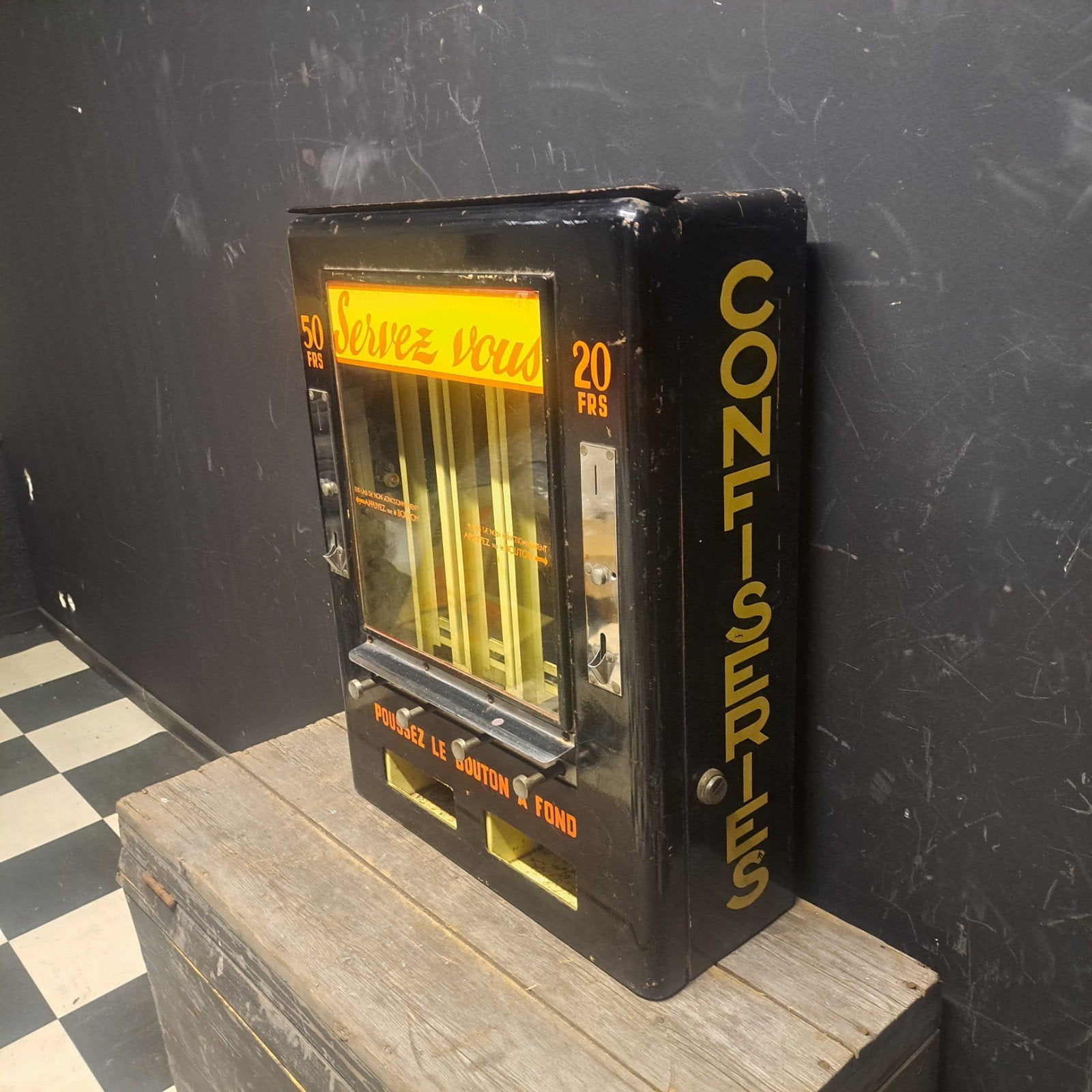 Vintage Franse Chewing Gum automaat, Ophalen, Gebruikt