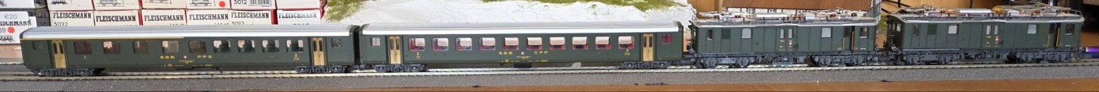 Roco SBB-CFF Treinset De 4/4 - Locomotief met 2 rijtuigen, Hobby en Vrije tijd, Treinset, Gelijkstroom, Ophalen of Verzenden, Zo goed als nieuw