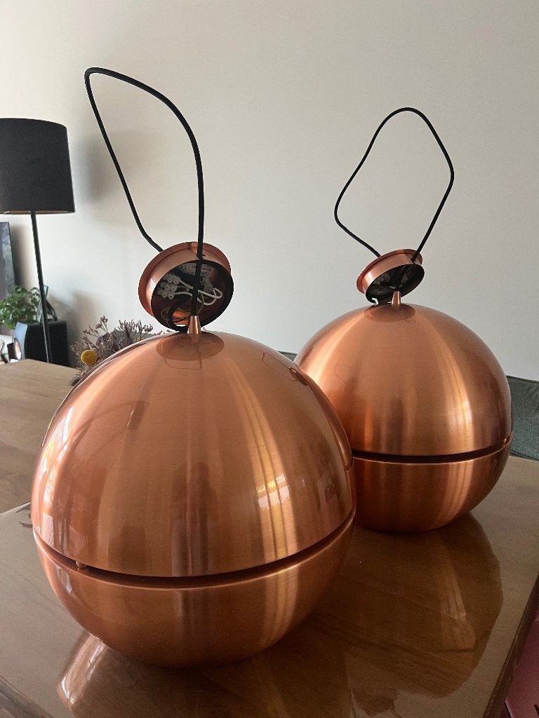 Set van 2 Zuiver hanglampen – koper – zeer goed  e staat, Ophalen, Zo goed als nieuw, Metaal