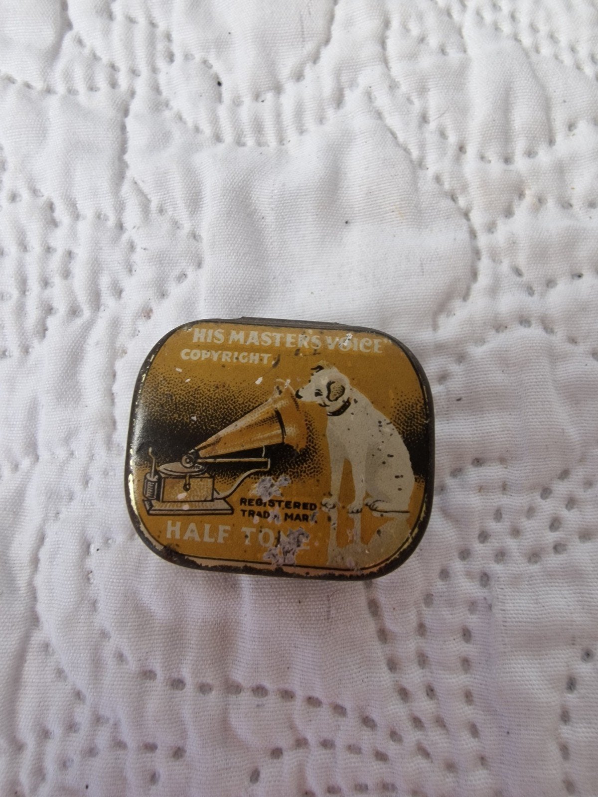 Vintage 'His Master's Voice' blikje - Half Tone, Ophalen of Verzenden
