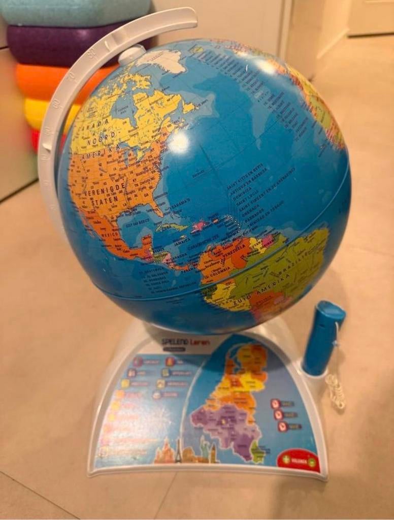 Interactieve Wereldbol met Pen - Spelend Leren, Ophalen of Verzenden, Zo goed als nieuw
