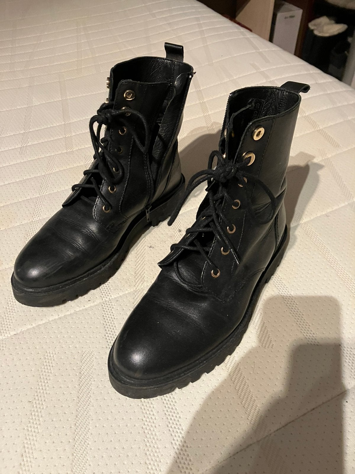 Stoere zwarte schoenen met veters, Ophalen of Verzenden, Zo goed als nieuw, Zwart