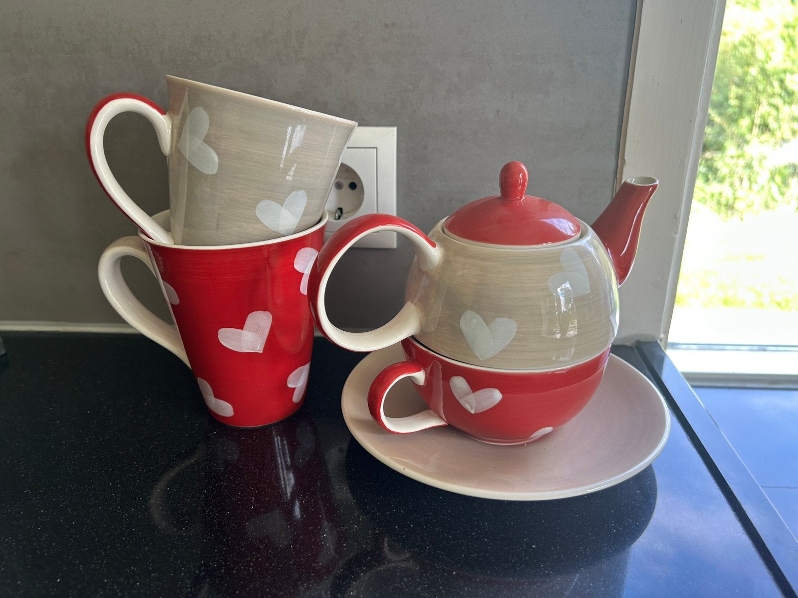 Thee servies setje, Ophalen, Zo goed als nieuw, Overige stijlen, Kop(pen) en/of Schotel(s)