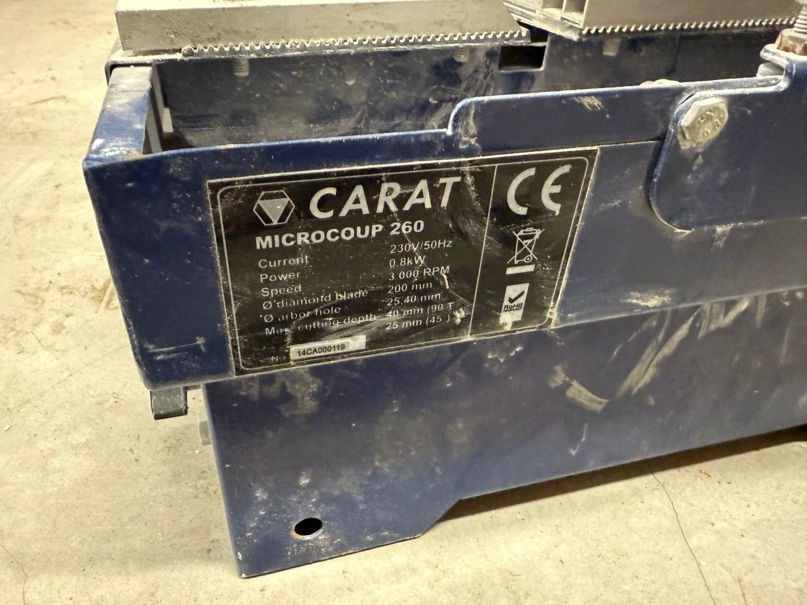 Carat Microcoup 260 Tegelzaag - Professionele Kwaliteit, Doe-het-zelf en Verbouw, Gereedschap | Zaagmachines, Ophalen, Gebruikt