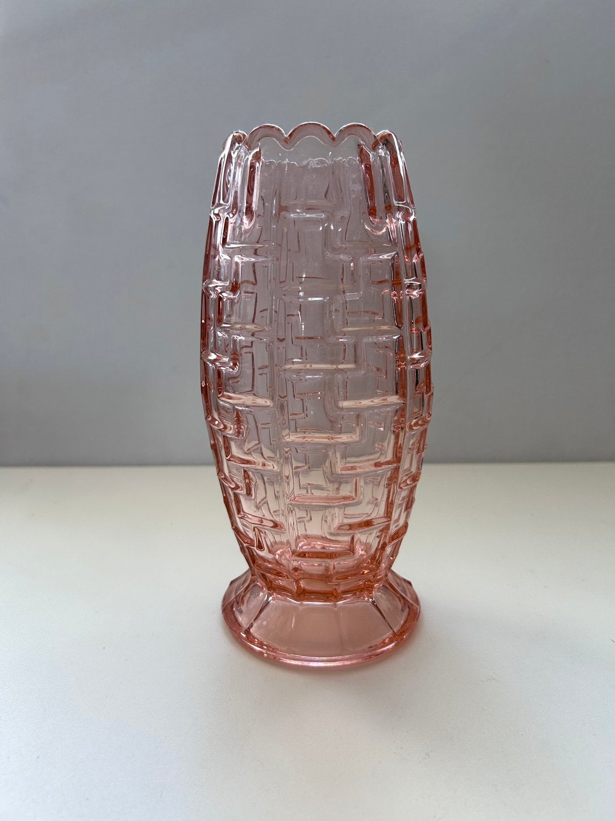 Vintage vaas roze persglas, Antiek en Kunst, Ophalen of Verzenden