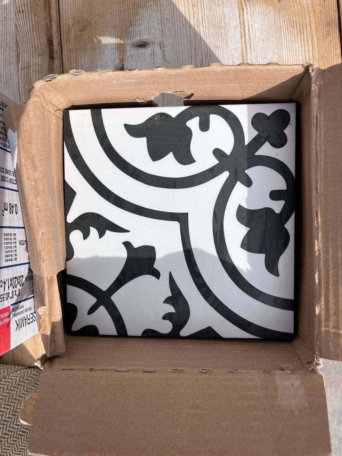 EGE Seramik Vloertegels Zwart/Wit 20x20cm (0.48m² per doos), Doe-het-zelf en Verbouw, Tegels, Ophalen, Keramiek, Nieuw, 20 tot 40 cm