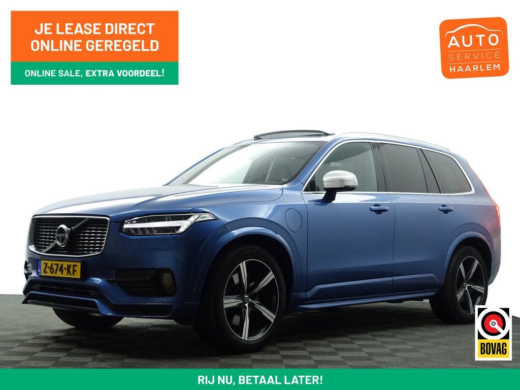 Volvo XC90 2.0 T8 Twin Engine AWD R-Design- 7 Pers, Carbon A, Auto's, Volvo, 4 cilinders, Blauw, 7 stoelen, Bedrijf