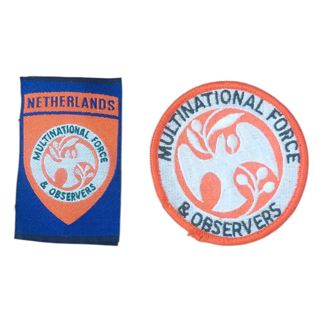 Emblemen Multinational Force & Observers (MFO) Sinai, Ophalen of Verzenden, Nederland, Embleem of Badge