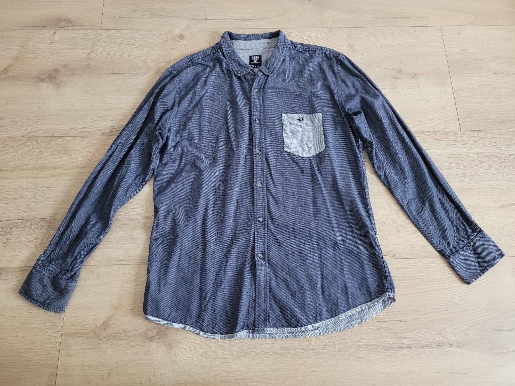 FSBN blauw spijker overhemd maat XL ~ MP1026, Blauw, Ophalen of Verzenden, Zo goed als nieuw, FSBN